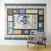 Siberian Husky Owner Lover Funny Keepomwille Quilt Wandkleed (In Situ (horizontaal))
