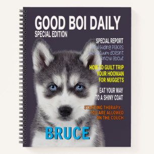 Siberian Husky Parody Magazine Hoesje Notitieboek