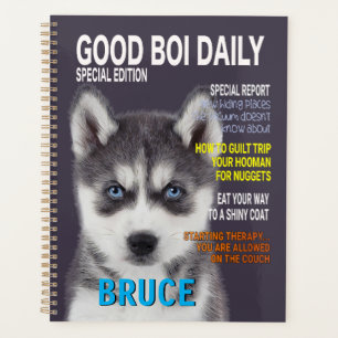 Siberian Husky Parody Magazine Hoesje Planner