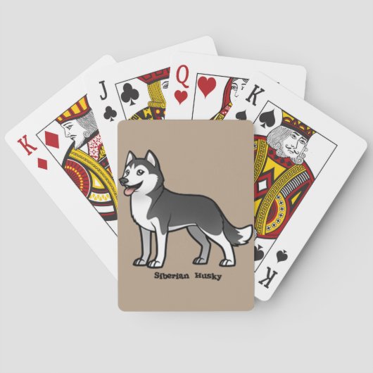 Siberian Husky Pokerkaarten (Achterkant)