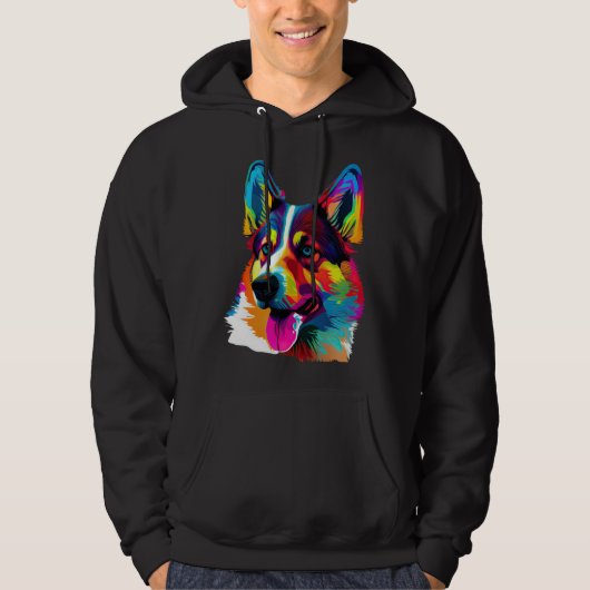 Siberian Husky Pop Cute Husky Hoodie (Voorkant)