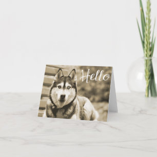 Siberian Husky Puppie Hond Hallo, Ik denk aan je Kaart