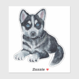 Siberian Husky Puppy Cartoon Dog Sticker