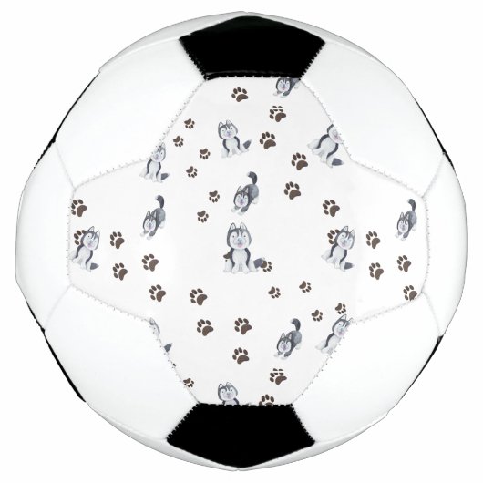 Siberian Husky Puppy Dog Pet Paw Prints Tracks Dog Voetbal (Voorkant)
