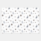 Siberian Husky Puppy Dog Pet Paw Prints Tracks Inpakpapier Vel (Voorkant 2)