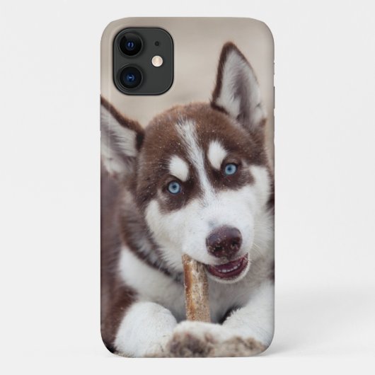 Siberian Husky Puppy op het strand Case-Mate iPhone Case (Achterkant)