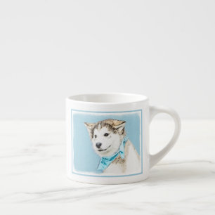Siberian Husky Puppy Painting - Originele Dog Art Espresso Kop