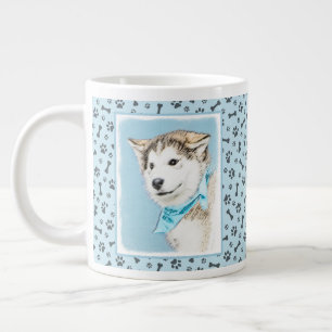 Siberian Husky Puppy Painting - Originele Dog Art Extra Grote Beker