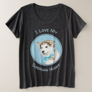 Siberian Husky Puppy Painting - Originele Dog Art Grote Maat T-shirt