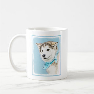 Siberian Husky Puppy Painting - Originele Dog Art Koffiemok