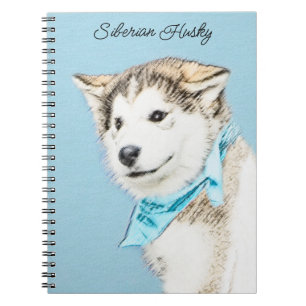 Siberian Husky Puppy Painting - Originele Dog Art Notitieboek