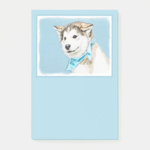 Siberian Husky Puppy Painting - Originele Dog Art Post-it® Notes