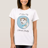 Siberian Husky Puppy Painting - Originele Dog Art T-shirt (Voorkant)
