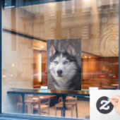 Siberian Husky Raamsticker (Cafe Raam)