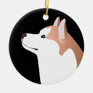 Siberian Husky - Red - Breed ontwerp voor Sjabloon Keramisch Ornament