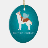 Siberian Husky - Red - Pet Memorial Design Keramisch Ornament (Rechts)
