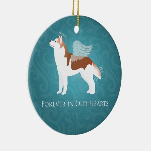Siberian Husky - Red - Pet Memorial Design Keramisch Ornament (Rechts)