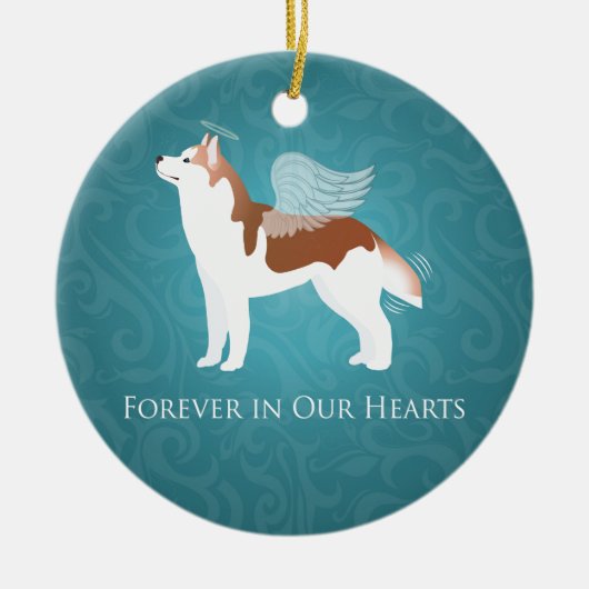 Siberian Husky - Red - Pet Memorial Design Keramisch Ornament (Voorkant)