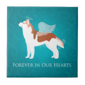 Siberian Husky - Red - Pet Memorial Design Tegeltje (Voorkant)