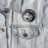 Siberian Husky Ronde Button 5,7 Cm (In situ)