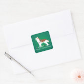 Siberian Husky - Rood - Duurzaam kerstontwerp Vierkante Sticker (Envelop)