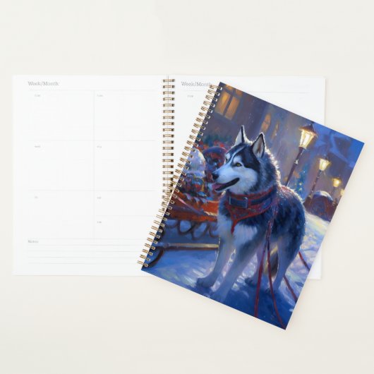 Siberian Husky Saison des Fêtes de Noël (Devant avec enveloppe)