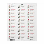 Siberian Husky Santa Hat Adres Label (Full Sheet)