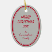 Siberian Husky Santa Hat kerstversiering Keramisch Ornament (Achterkant)