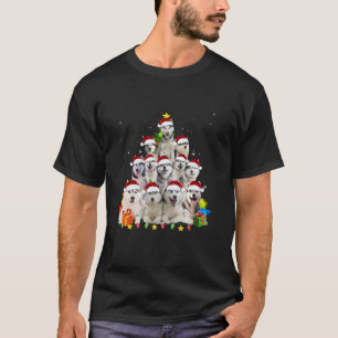 Siberian Husky Santa Kerstboom Lichte Kerstmis doe T-shirt
