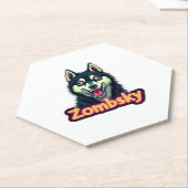 Siberian Husky Sibe Zombie Dog Halloween Essential Kartonnen Onderzetters (Schuin)