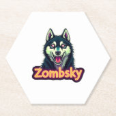 Siberian Husky Sibe Zombie Dog Halloween Essential Kartonnen Onderzetters (Voorkant)