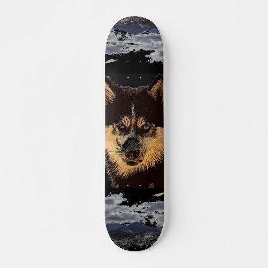Siberian Husky Skateboard (Voorkant)