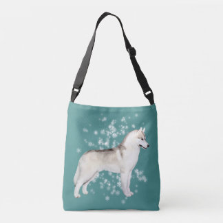 Siberian Husky Snow Flurry Crossover Bag Blauwgroe Crossbody Tas