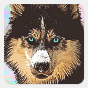 Siberian Husky Square Sticker