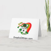 Siberian Husky St Patricks Day Kaart (Achterkant)