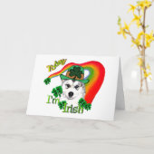 Siberian Husky St Patricks Day Kaart (Gele Bloem)