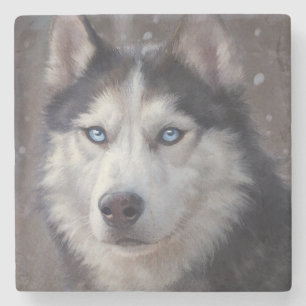 Siberian Husky Stenen Onderzetter