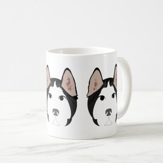 Siberian Husky sur Mug (Devant droit)