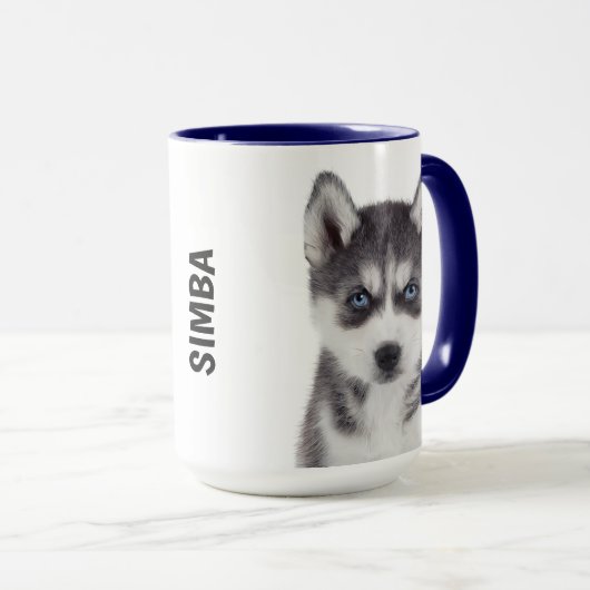 Siberian Husky tasse personnalisée (Devant droit)