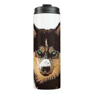 Siberian Husky Thermal Tumbler Thermosbeker