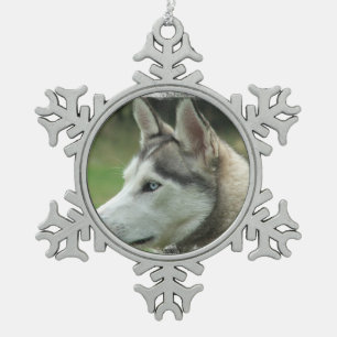 Siberian Husky Tin Sneeuwvlok Ornament