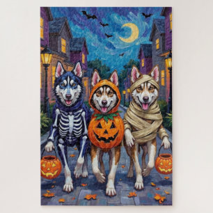 Siberian Husky Trick-or-Treaten Halloween Kostuum Legpuzzel