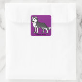 Siberian Husky Vierkante Sticker (Tas)