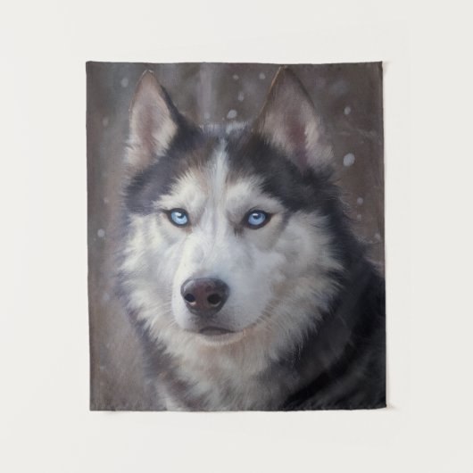 Siberian Husky Wandkleed (Voorkant)