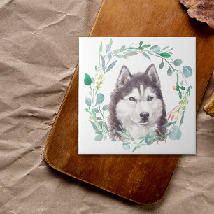 Siberian Husky Waterverf Wreater keramische Tegel Tegeltje