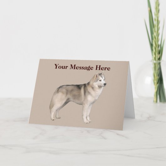 Siberian Husky Wenskaart Feestdagen Kaart (Voorkant)