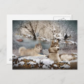 Siberian Husky Winter Wonderland Briefkaart (Voorkant / Achterkant)