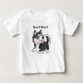 Siberian Husky Wof Wof Baby T-Shirt (Voorkant)