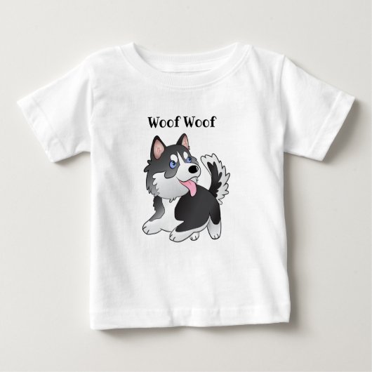 Siberian Husky Wof Wof Baby T-Shirt (Voorkant)