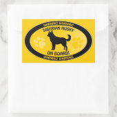 Siberian Husky Xing Rechthoekige Sticker (Tas)